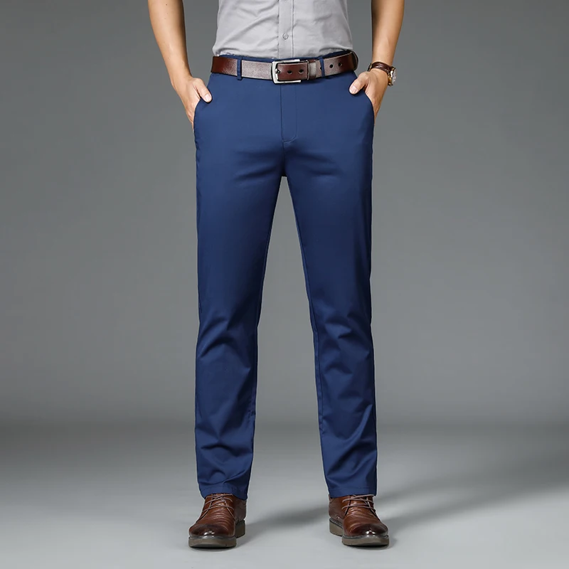 Pantalon de gentleman décontracté pour hommes, vêtements de cérémonie d'affaires, mince, droit, commandé, qualité haut de gamme, imbibé, été, nouveau, 2024