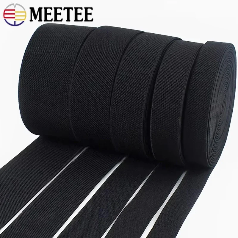 

1-5M Meetee 20-70mm Sewing Rubber Band for Pants Waist Elastic Band Underwear Strap Elastics Tape Stretch Ribbon DIY Accessories