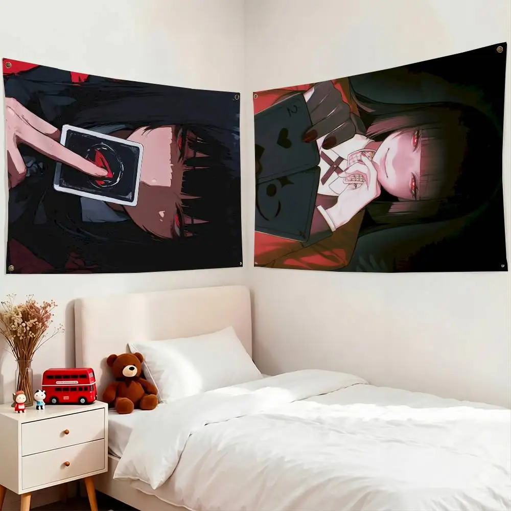 Popular Kakegurui Yumeko Jabami Flags Wall Hanging Tapestry Outdoor Garage Room Decorative flag Background Blanket