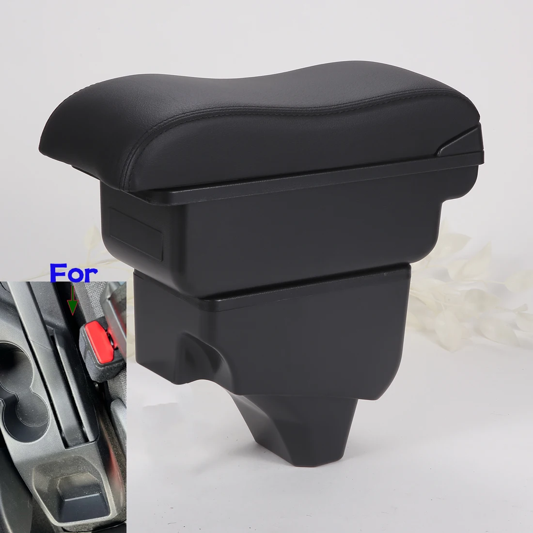 

For Peugeot 2008 Armrest Box For Peugeot 208 2019-2024 Car Armrest Storage Box Retrofit Parts Curved Surface Car Accessories
