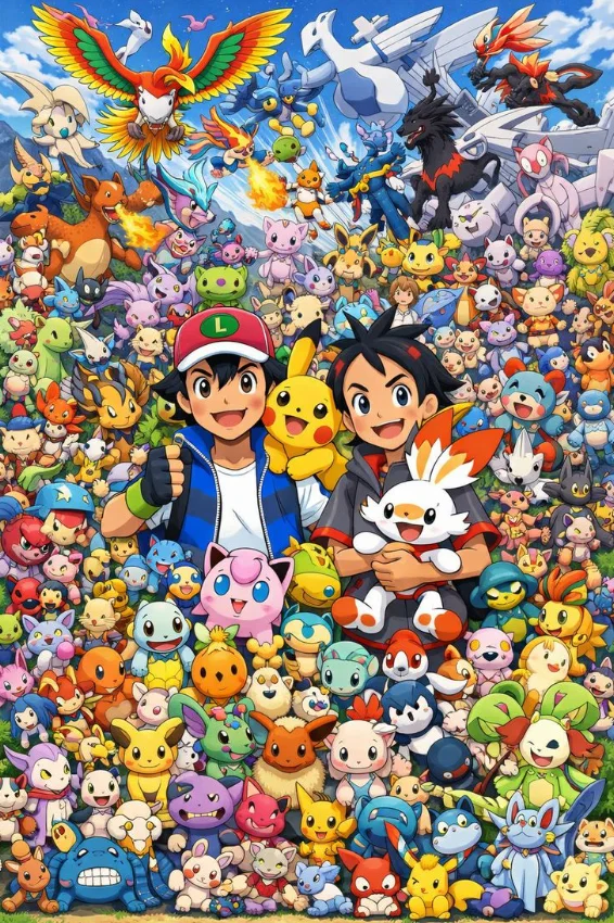 

Cartoon 500/1000/1200/2000PCS Jigsaw Puzzles Pokémon Character Family Activity Games for Gameroom Bedroom Home Decor Gift