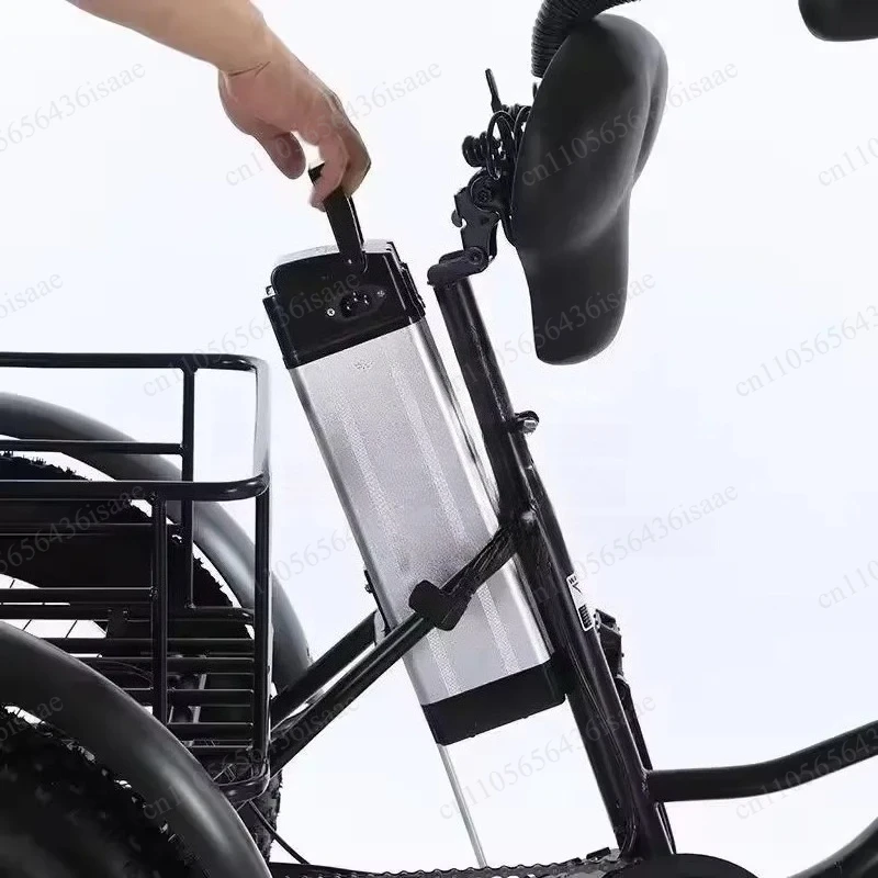 Adult 20 Inch Fat Tire Electric Trike, Snow Terrain Lithium Battery Pedal Tricycle