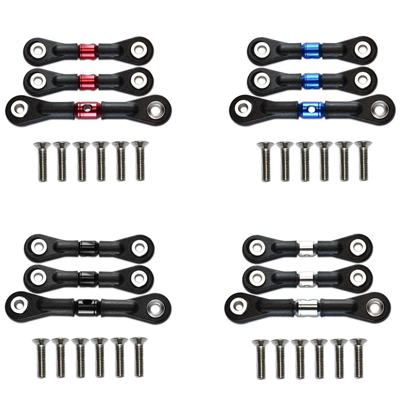 3 pezzi sterzo asta di collegamento servo asta per Tamiya TT-02 TT-02T TT02 TT02T 1/10 RC auto parti di aggiornamento accessori