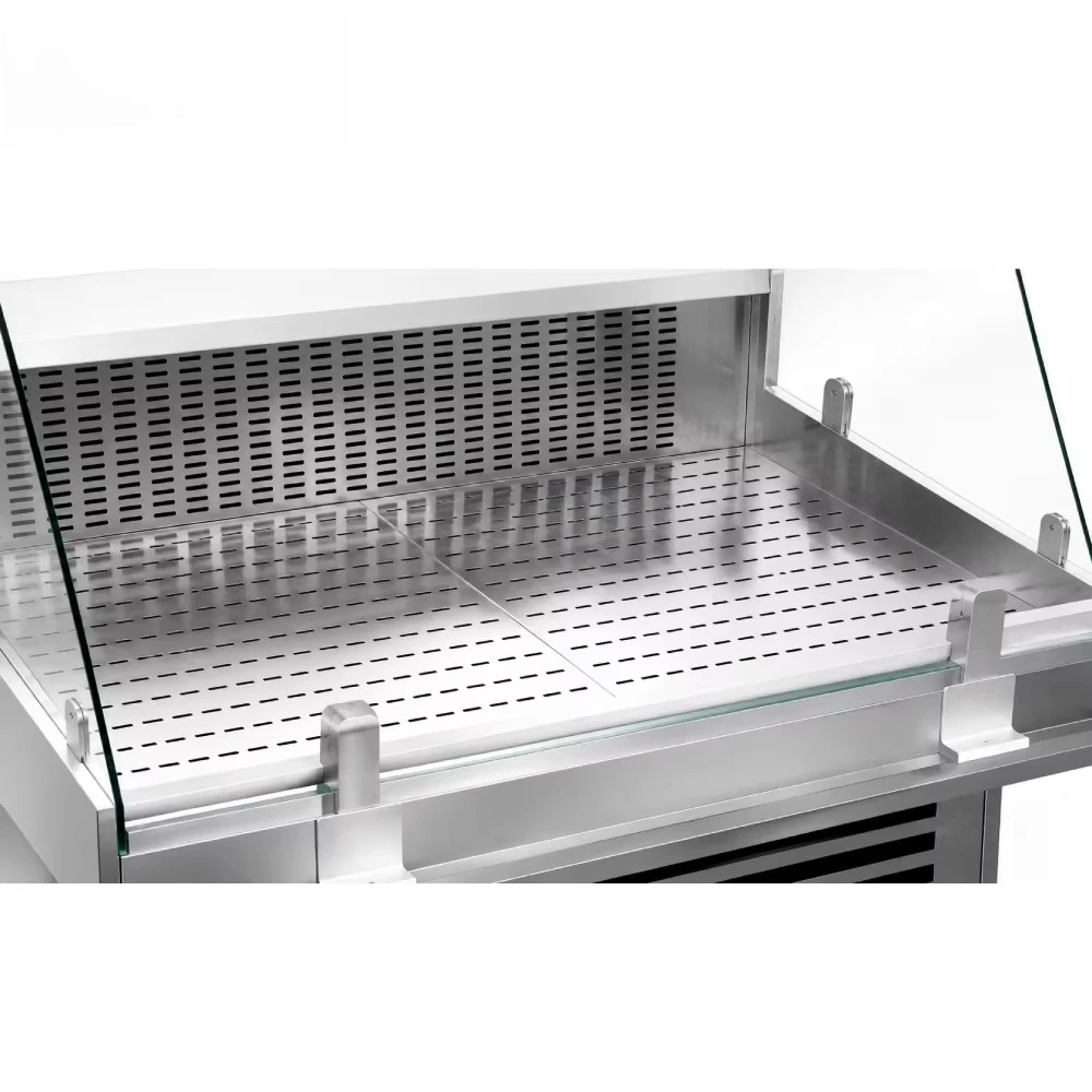 Custom-made 3/4 Door 304 Stainless Steel Fish Counter Display Cooler Digital Temperature Control Automatic Defrost for