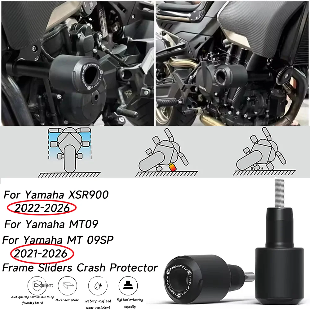 For XSR900 2022-2026 2027 & MT-09 SP 2021-2027 Frame Sliders Crash Protector
