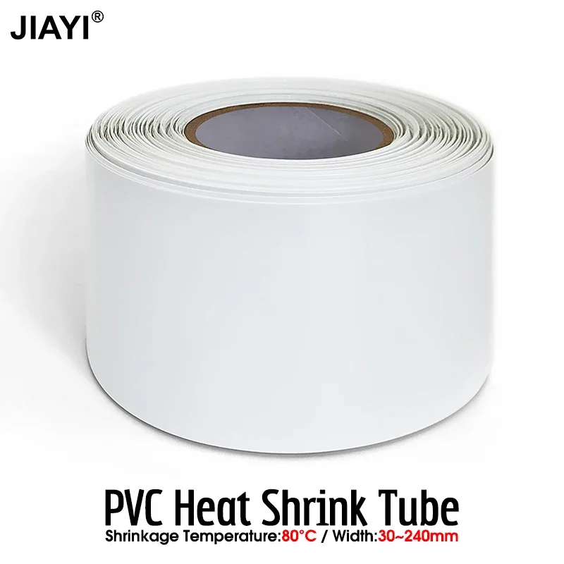 Width 30mm~300mm 1M -10M White PVC Heat Shrink Tube 18650 Battery Packs Insulated Cable Sleeve Lithium Film Case Battery Wraps