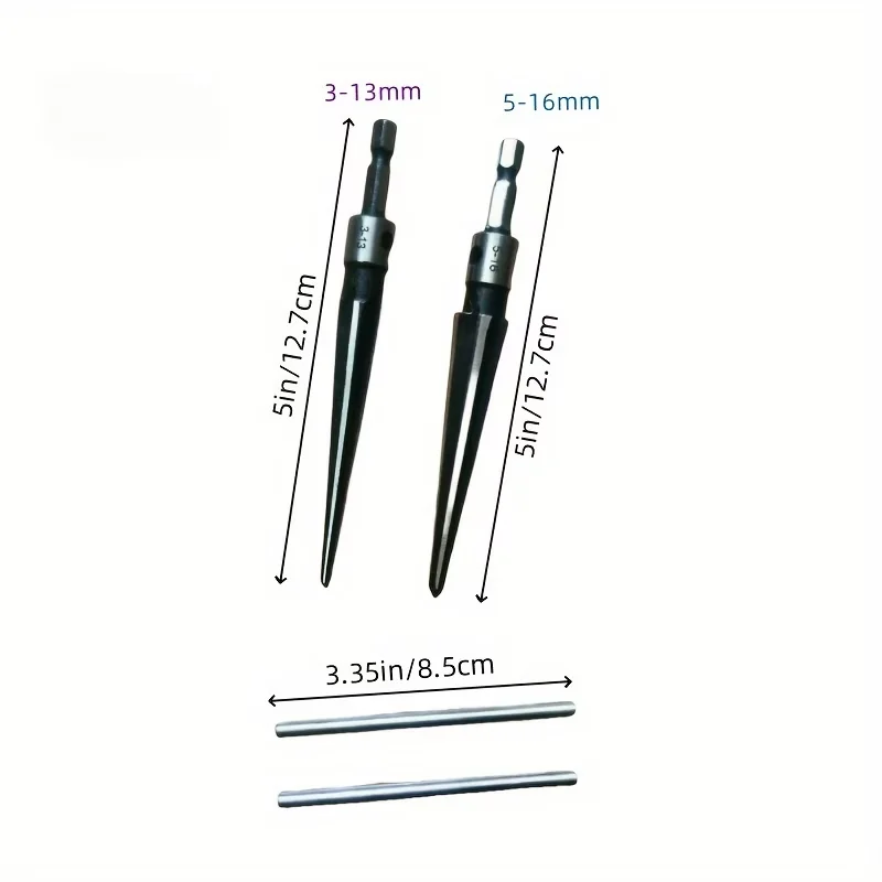Hex Shank Cone Hole Expander Bit Set, Chamfering Drill Bits Compatible with Electric Drills, for Wood, Metal and Plastic Process