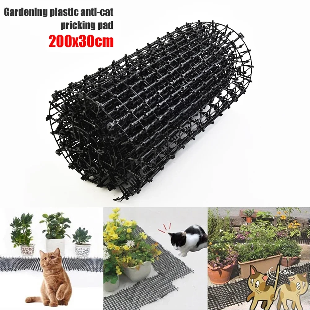 Jardim Pest Dog Cat Scat Mat, animal dissuasor, repelente, plástico Scarer, prickle tiras, manter Pet afastado, escavação escalada, 2m