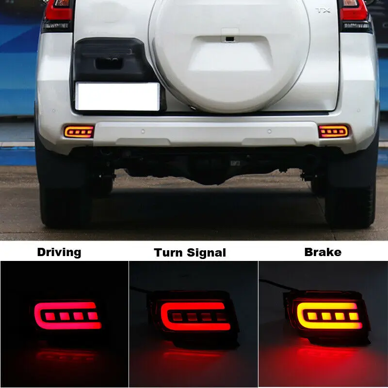 With 3 Functions with Special Line For Toyota Land Cruiser Prado 2010 - 2018 LED Rear Bumper Tail Light Turn Signal Auto Parts