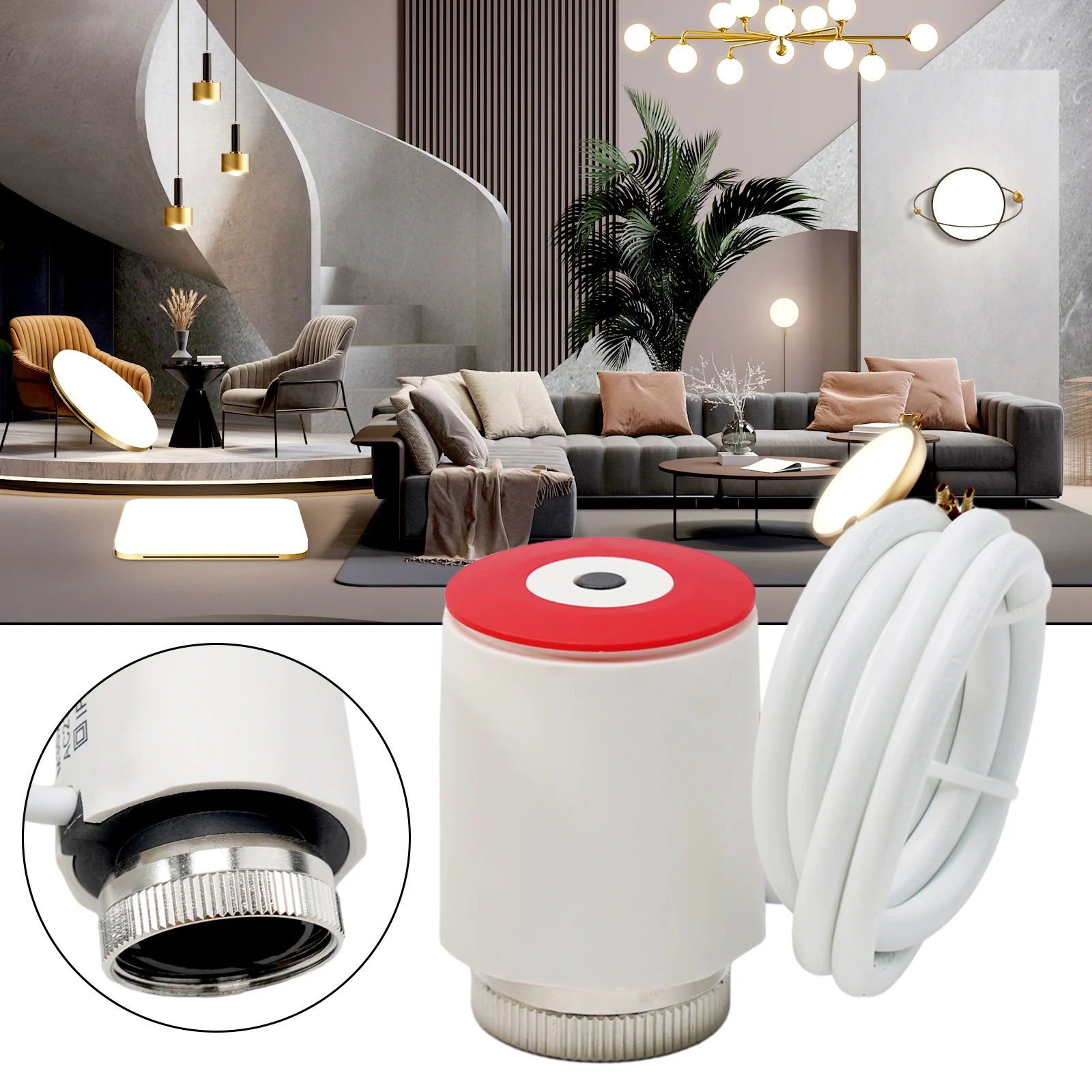 

Electric Thermal Actuator For Floor Heating Radiator Valve Intelligent Thermostat Temperature Control AC230V M30x1.5mm