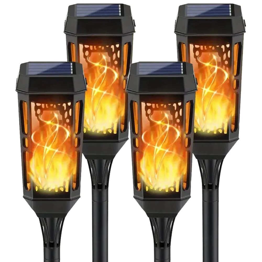 

1/2/4PCS Solar Flame Torch Light Flickering Light IP65 Waterproof Garden Decoration Outdoor Lawn Path Yard Patio Floor Lamp