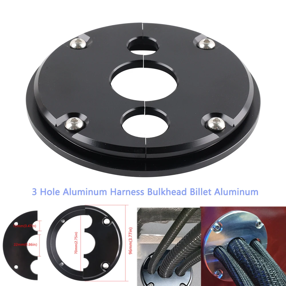 3 Hole Bulkhead Fitting For Holley Terminator X&X Max Harness Split Face Grommet universal accessories