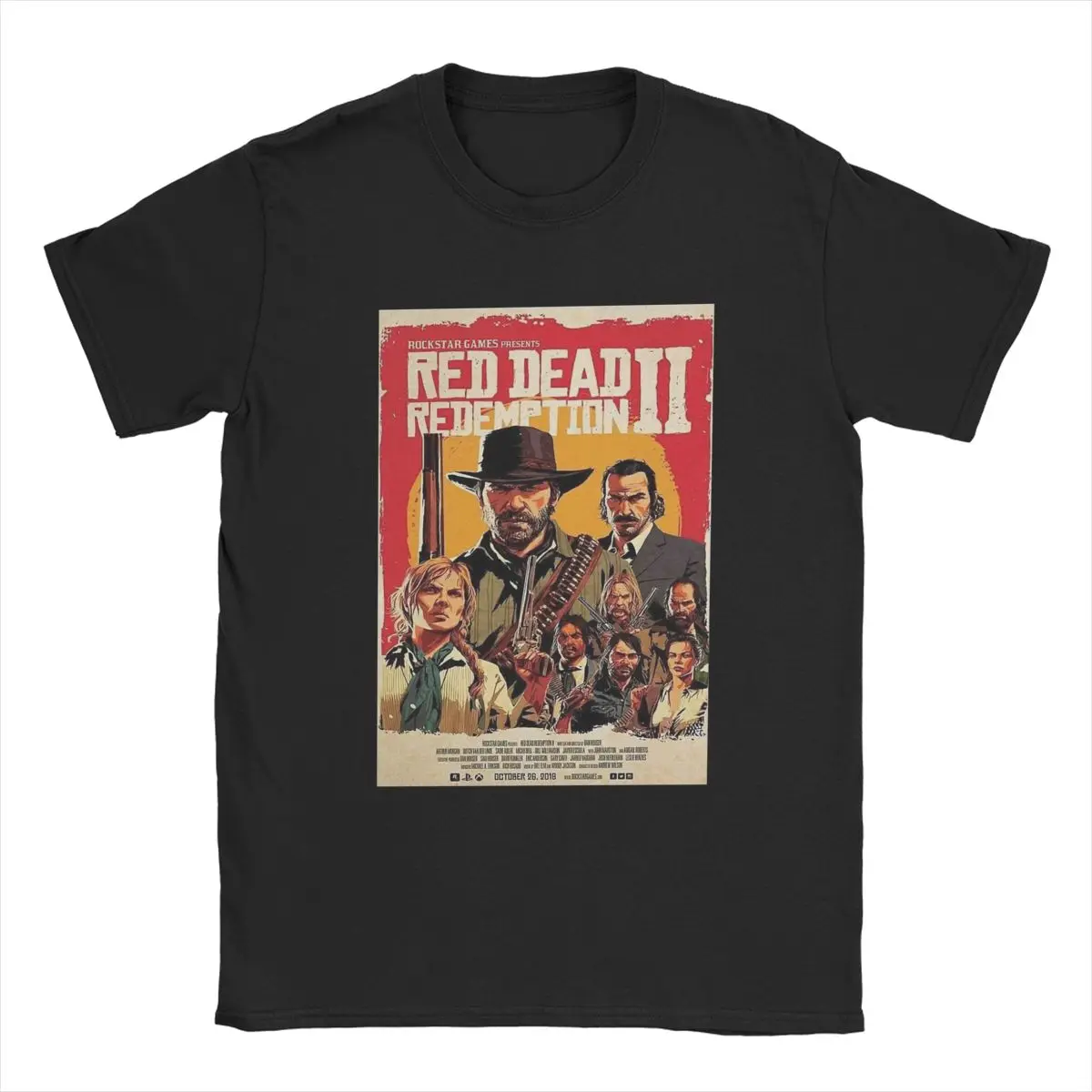 Red Dead Game Redemption Men's T Shirts 2024 Popular Arthur Morgan Leisure Tee Short Sleeve O Neck T-Shirts Pure Cotton Printed