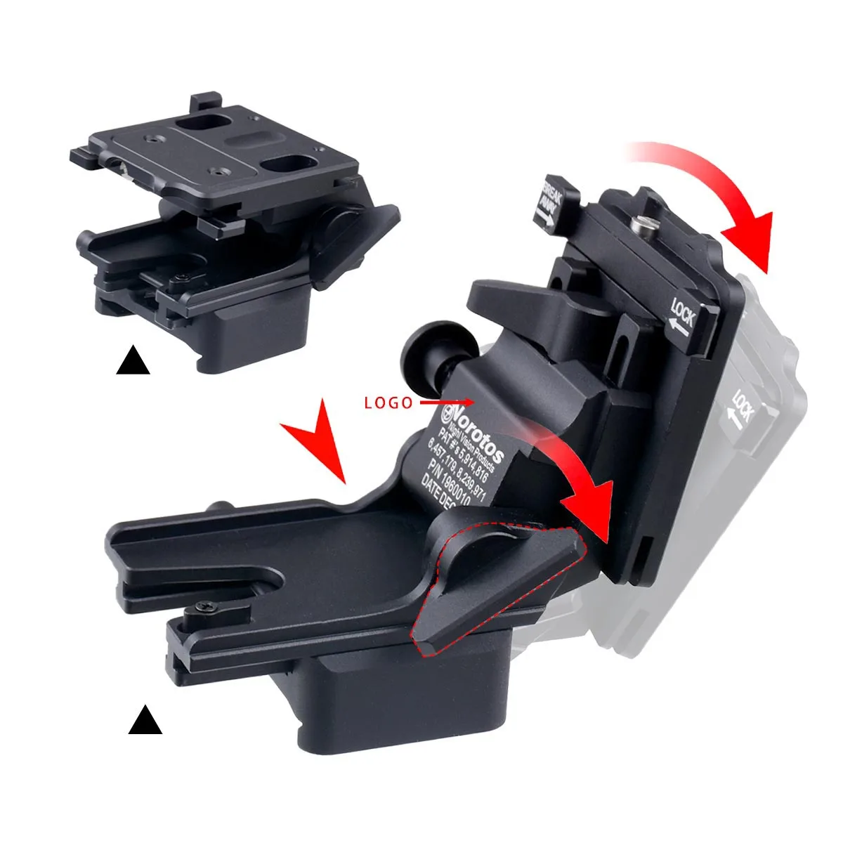 التكتيكية ويلكوكس NVG جبل ل PVS7 PVS14 PVS15 PVS18 PVS21 نظارات الرؤية الليلية J الذراع جبل الصيد سريع خوذة قوس