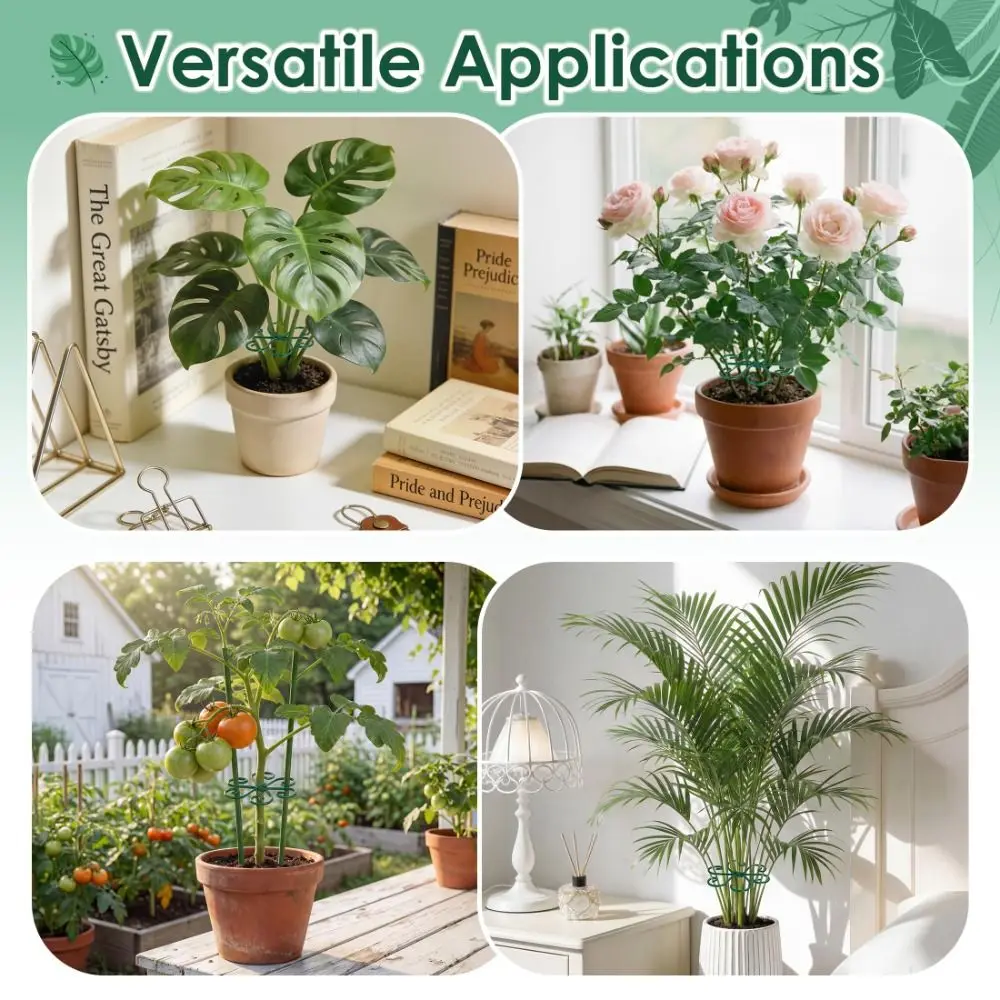 Heart Shape Plant Stem Support 14.6inch Iron Indoor Plants Climbing Rack Hook Universal Climbing Houseplant Stem Supports