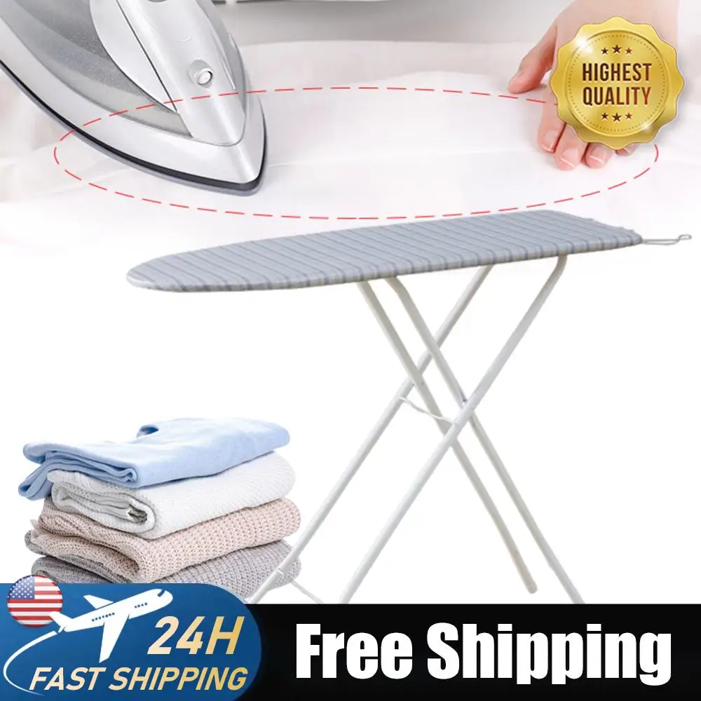 

Foldable Ironing Board With Iron Rest Adjustable Height Ironing Table for Dorm Fold Heat Resistant Cover Space-Saving for Home