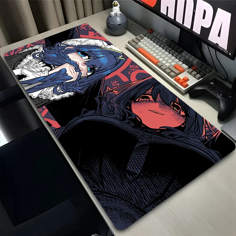 kawaii Mouse Pad Non-Slip Gaming Accessories Hololive Ouro Kronii Computer Desk Mat xxl Extended Keyboard Pad Hot Anime Mousepad