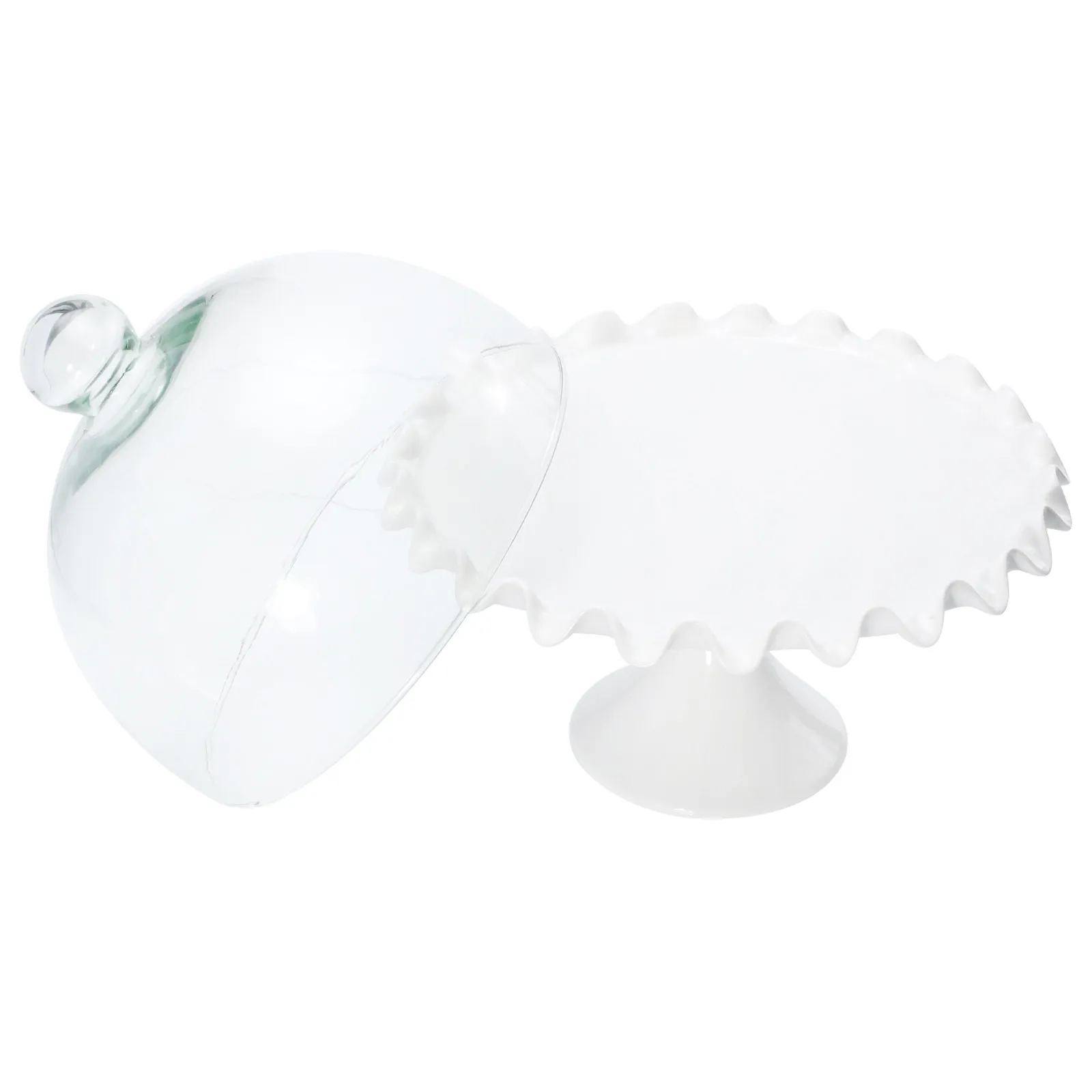 

Набор: стеклянная крышка для торта с круглой керамической тарелкой, витрина-крышка для еды для дома, ресторана, отеля, для выпечки, сервировки и хранения