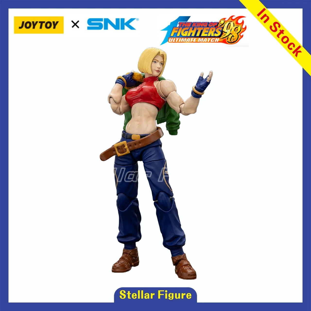 

【SF】JOYTOY SNK 1/18 Фигурка KOF'98UM'97 Special Team Blue Mary Модель игрушки Подарки Коллекция украшений