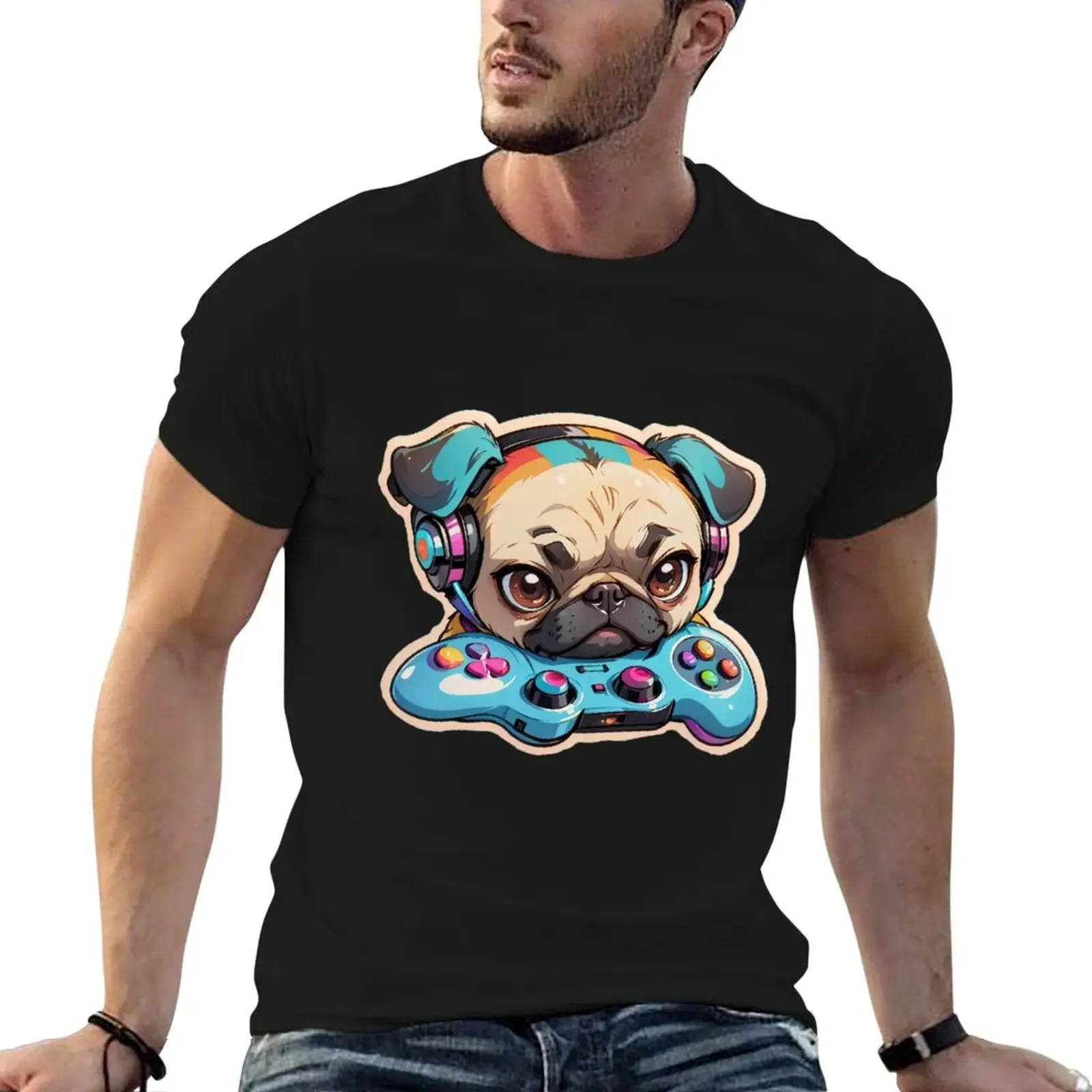 

Gamer Pug T-Shirt tees custom shirt blanks heavyweight t shirts for men