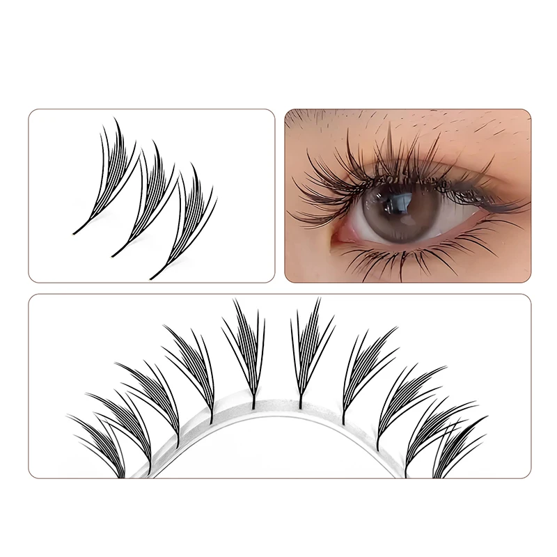 1 boîte tour haut Extension de cils effet 3D Anime tour conseils Flase cils greffage rapide naturel simple grappe faux cils