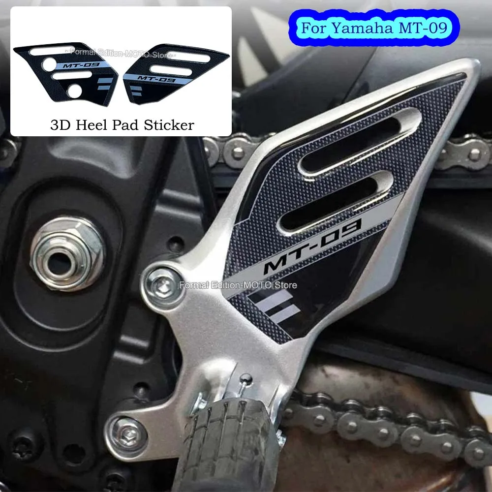 Stiker tahan gores resin 3D, stiker pelindung bantalan hak, stiker ambang sepeda motor untuk MT-09 Yamaha Mt09 Sp 2021-2023