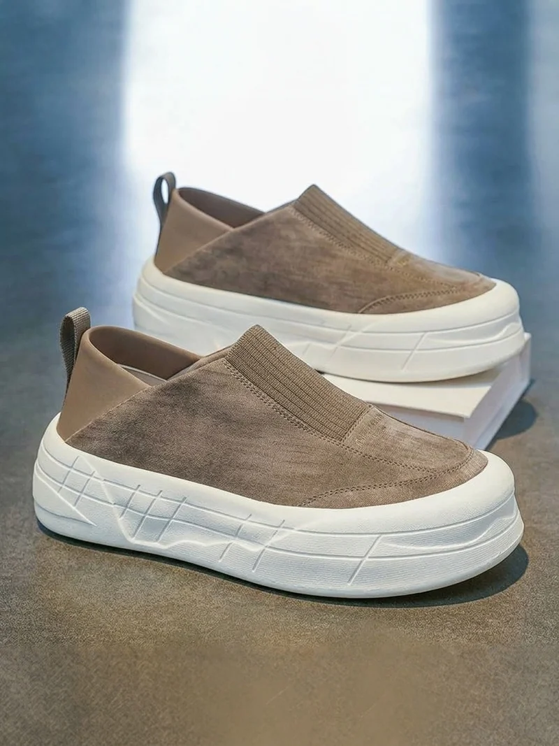 

Men's Summer New Ice Silk Cloth Shoes Thick Bottom Heightening Breathable Anti-slip Casual Lazy Shoes Slip-On Outdoor Leisure...