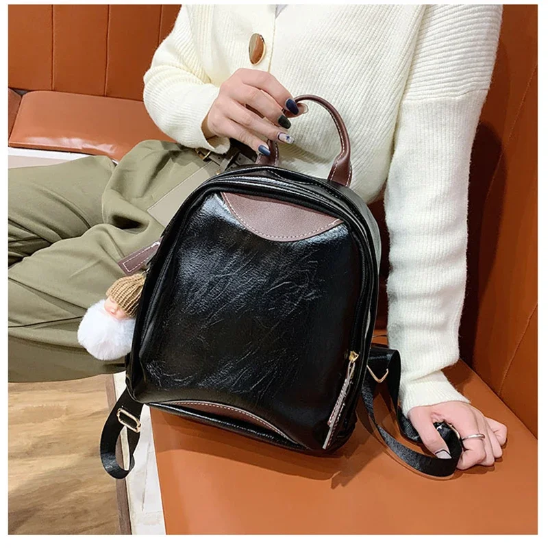 Women's Bags Fashion White Teenage Girls Medium Backpack Designer Cute Mini Travel Summer Fashionable Leather Backpack Bag 2021