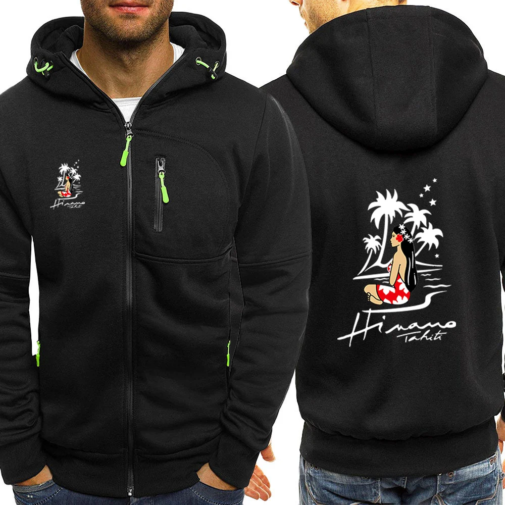 Hinano Tahiti 남성용 3 색 후드 재킷, 레저 슬림핏 지퍼, 편안함, 다목적 상의, 용수철 및 가을, 맥주 2024 신상
