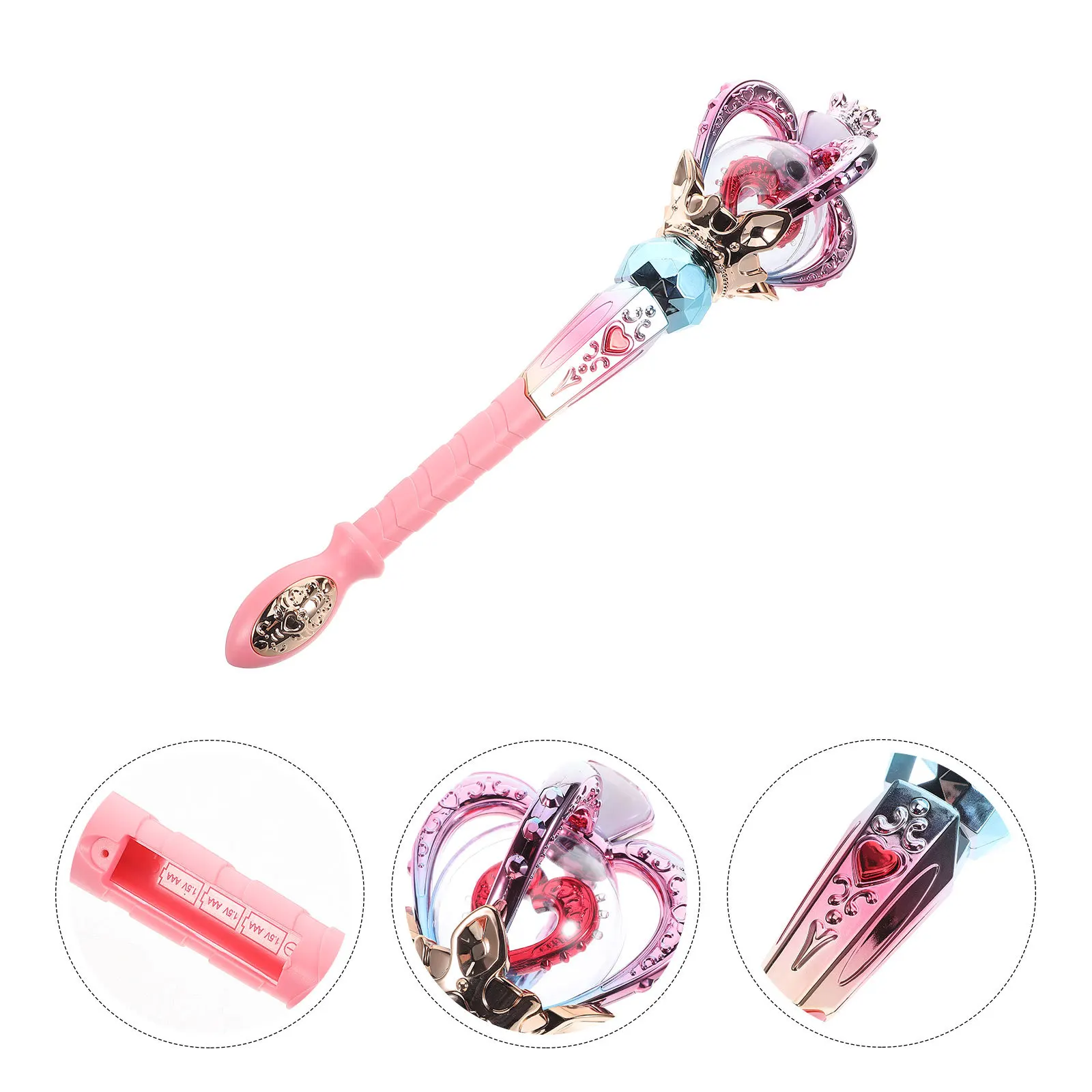 

Light Up Wand Rotating Design Birthday Party Cosplay Stage Performance Glowing Wand for Kids Girls