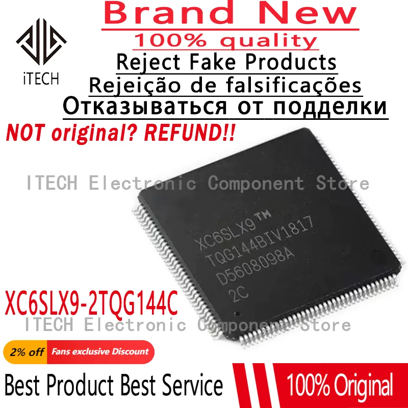 5pcs/lot Original XC6SLX9-2TQG144C XC6SLX9-TQG144 XC6SLX9-2TQG144 XC6SLX9 TQPF144 Gate Array Chipset 100%New and Genuine