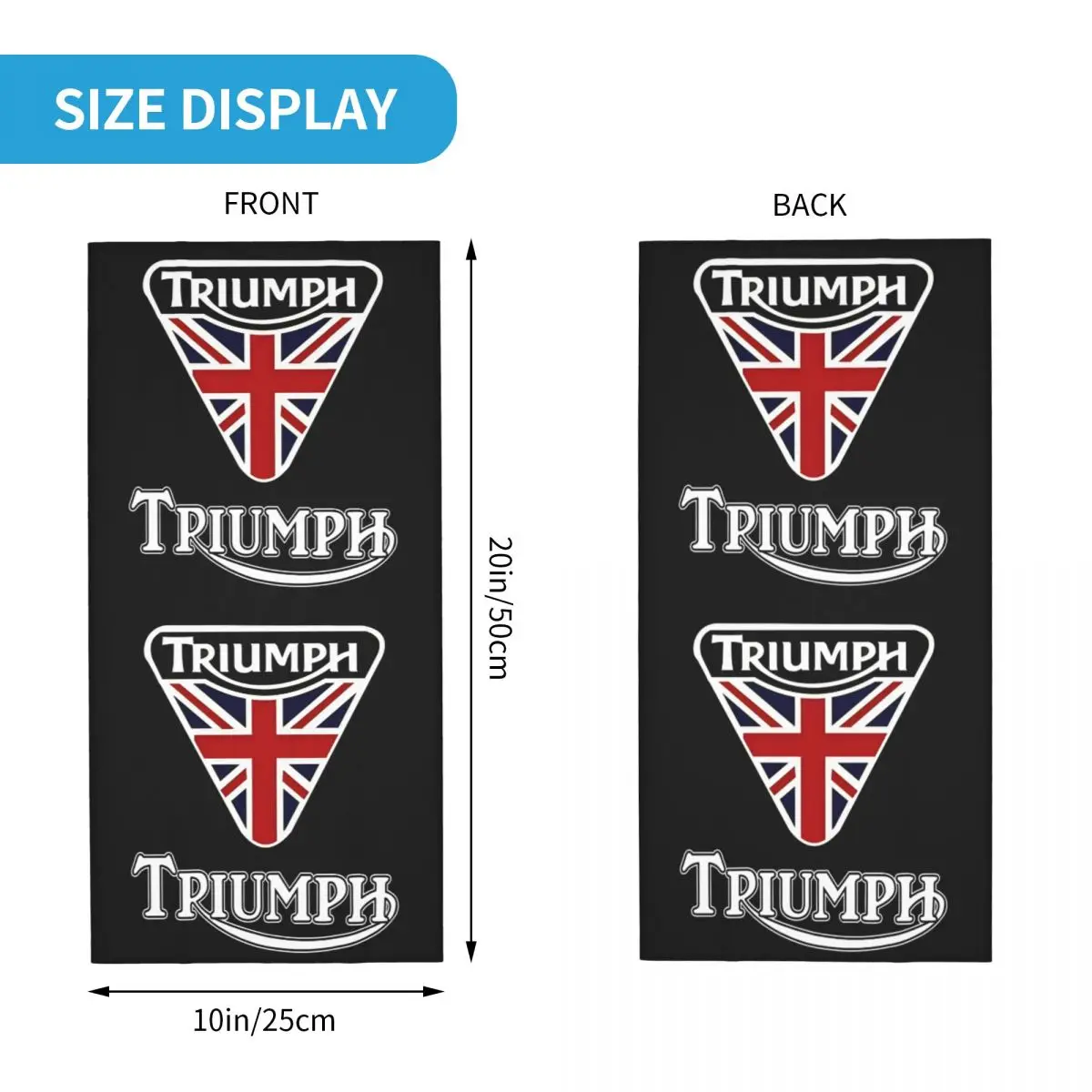 Motorcycle Club Triumph Bandana para homens e mulheres, capa do pescoço, Balaclavas estampadas, lenço wrap, headwear, pesca, adulto