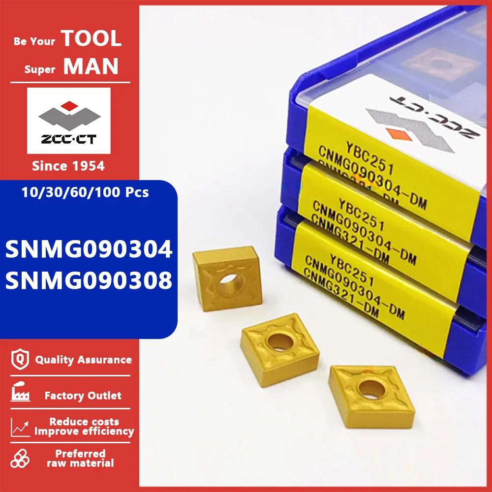 ZCCCT SNMG090304 SNMG090308 SNMG 090304 090308 Finishing Medium Turning Carbide Inserts Cutting Tool CNC Tools Lathe Cutter Tool