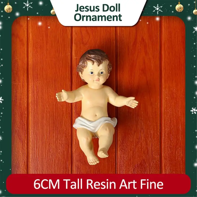 Jesus Figurine Statue Religious Nativity Holy Ornament Child Home Figurines Adornment Figure Christ Model Resin Crafts Souvenirs