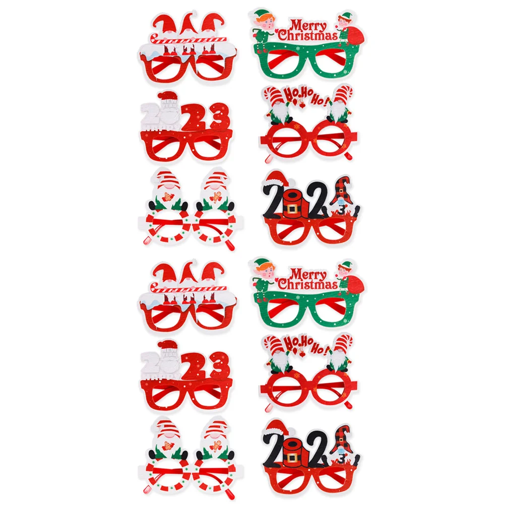 

12 Pcs Christmas Sto Glasses Frame Xmas Eyeglasses Supplies Gift Party Decorations Child