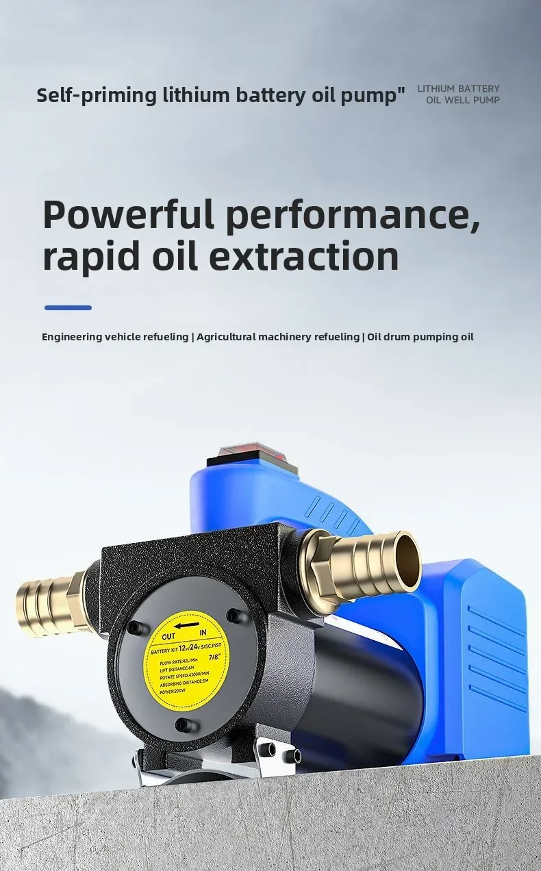 

New Lithium Battery Electric Pump 12v24v220v Universal Small Portable Self-Priming Pump Industrial Pumping Machine