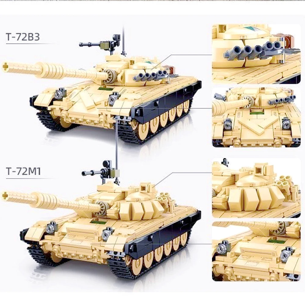 Military War Cannon Assault Armored Vehicle Battle Tank Car Truck Army Weapon Building Blocks Sets Model King Kids Toys Gift