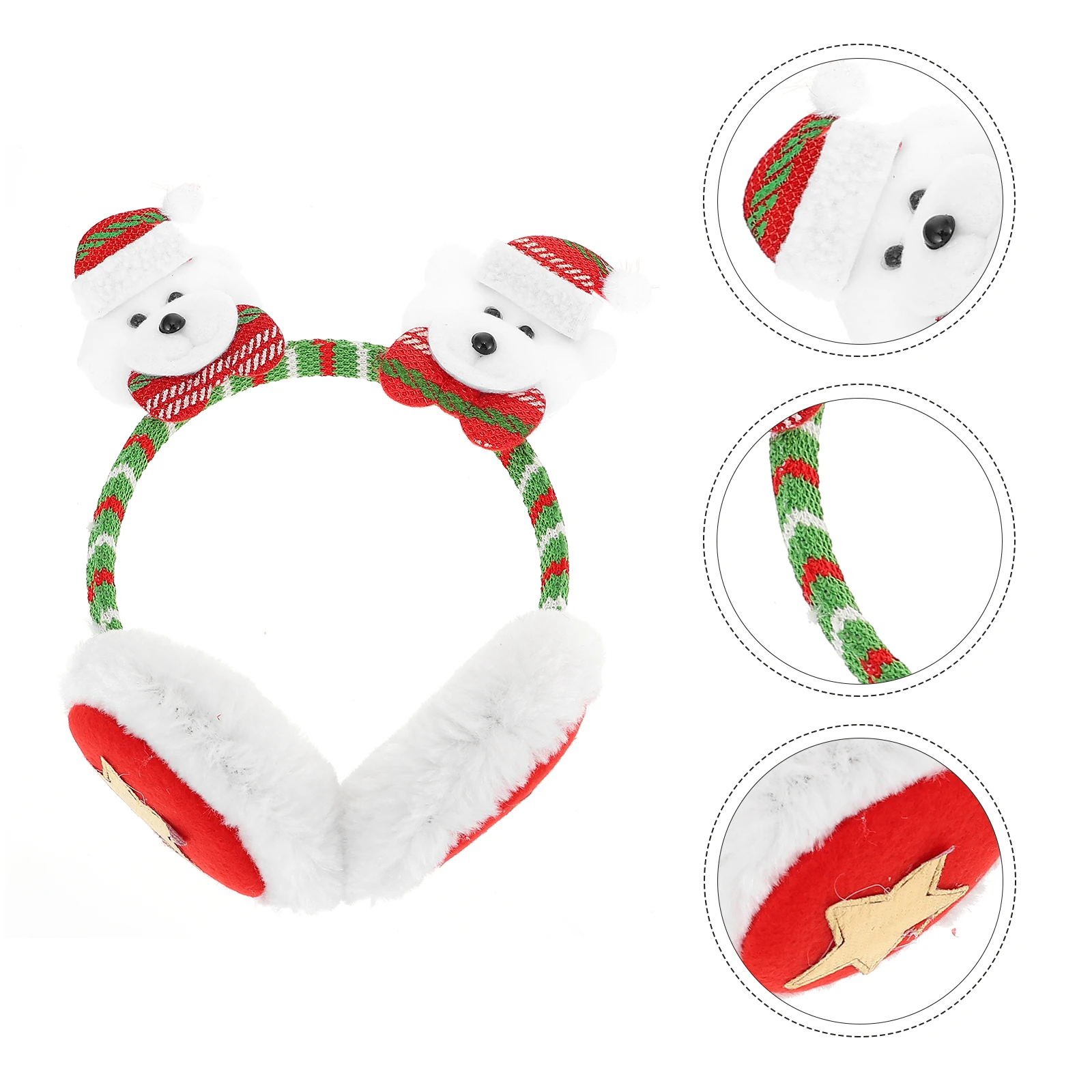 غطاء أذن جميل لعيد الميلاد لغطاء الأذن للشتاء الدافئ بتصميم الدب الكرتوني مثالي للتزلج على الجليد هدية السنة الجديدة #6
