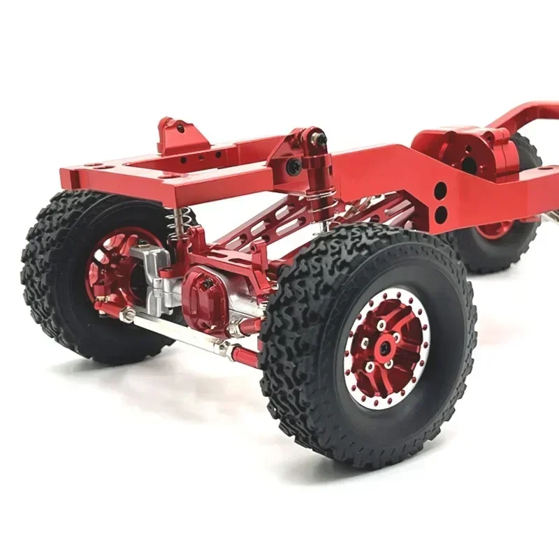 MN82 LC79 Metal Frame Chassis Kit with Axle Gearbox Tires Links Pull Rod Shock Absorber Mount Spring Fastenings RC Car Upgrades