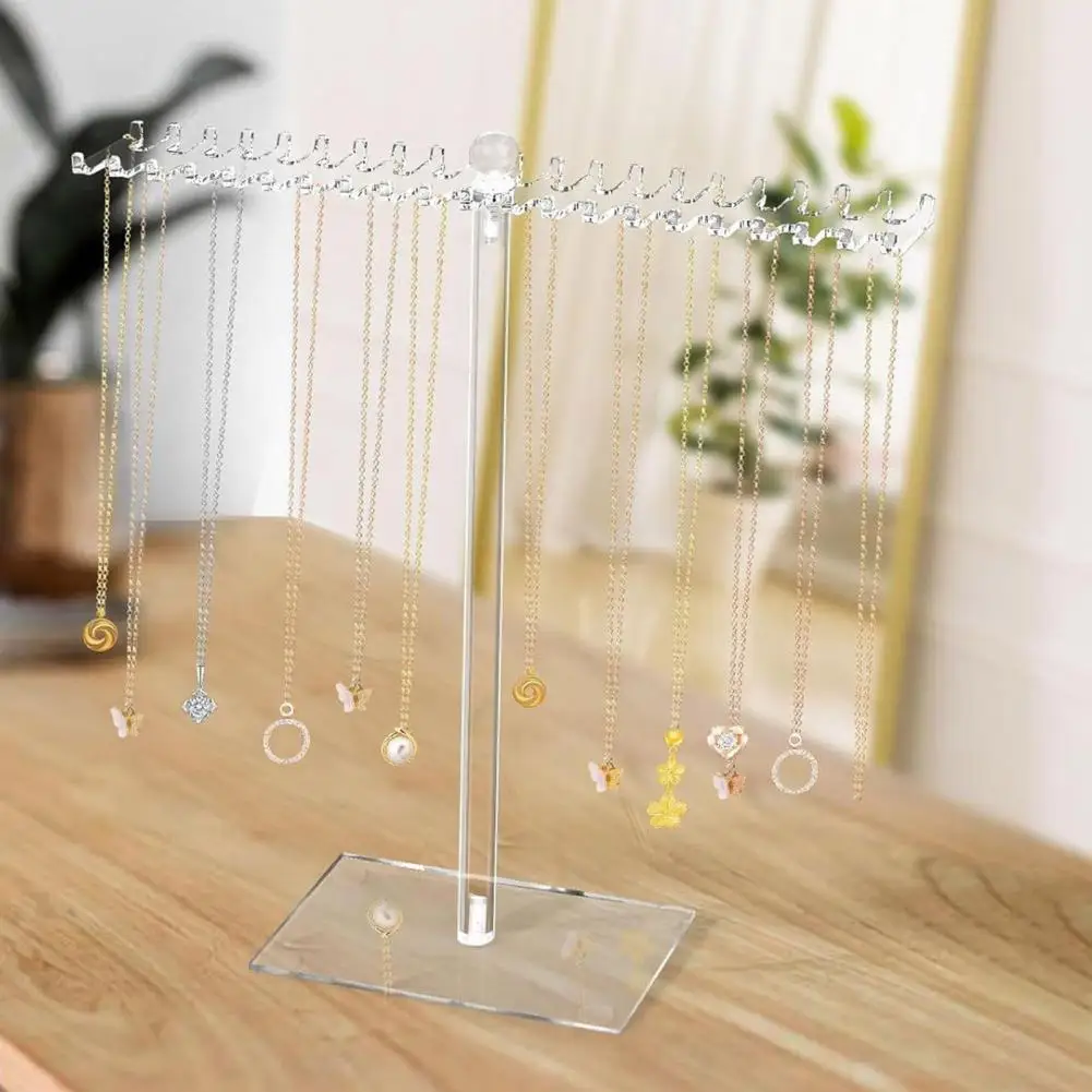 

Necklace Hanger Transparent Necklace Display Stand with Stable Base for Tangle-free Jewelry Organization Non-slip for Elegant