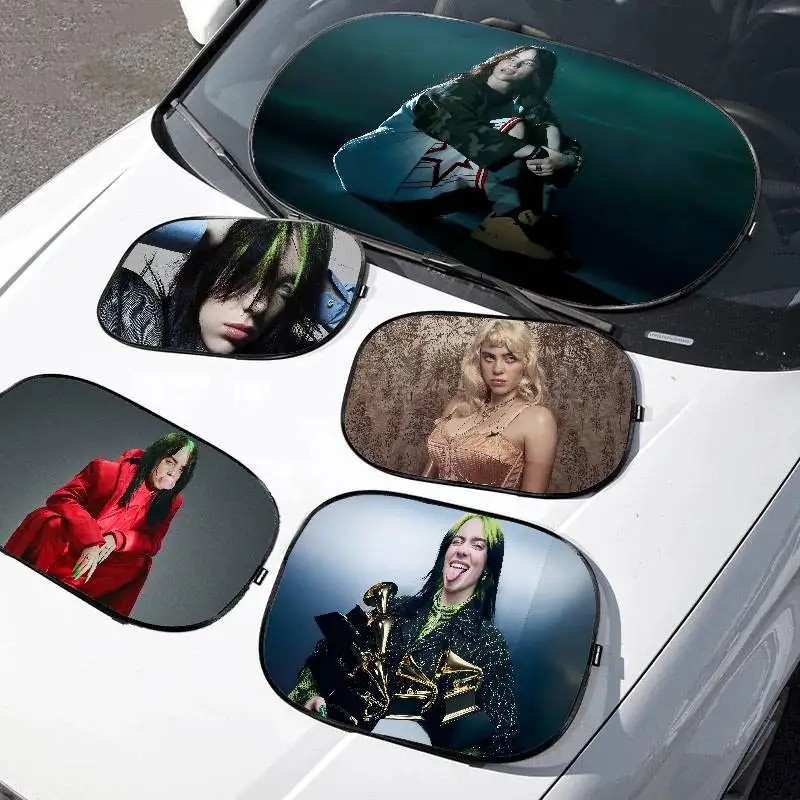 

B-Billies E-Eilishs Cartoon Universal Side Window Sunshade UV Protection Side Window Windshield Auto Window Sunshade Cover