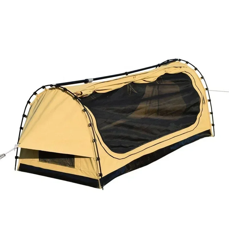 Portable Tent Ripstop Canvas Fabric 4x4 Offroad Camping Hiking Waterproof 2 Person Aluminium Pole 11mm