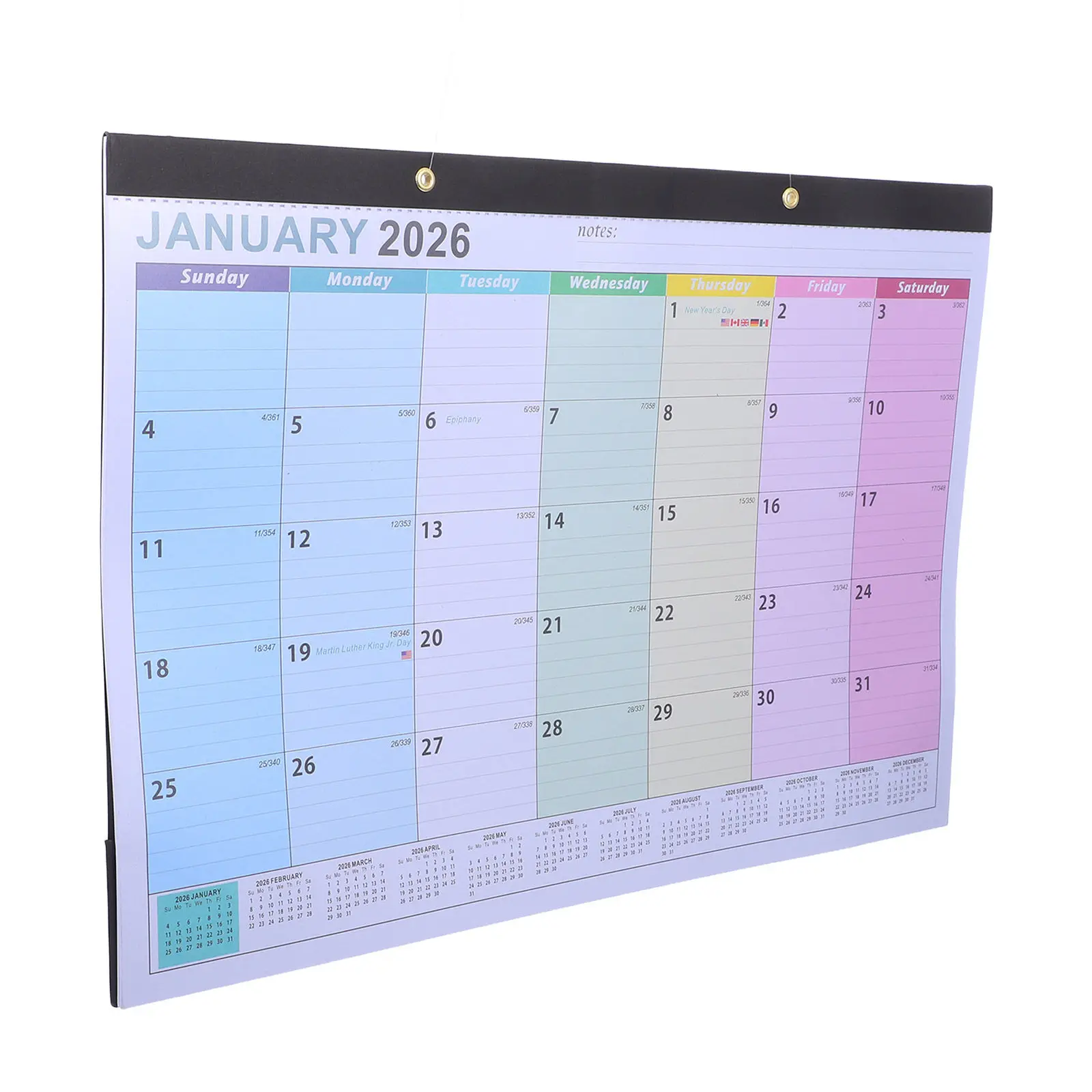 

18-Month 2026 Wall Calendar Vertical Minimalist Style Time Management Planner for Office Home School Environment