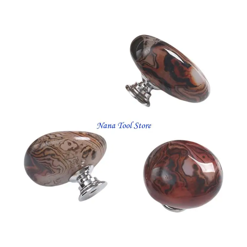 31GJ 3PCS 마노 석재 캐비닛 손잡이 서랍을 당기는 가구 핸들 쉽게 설치