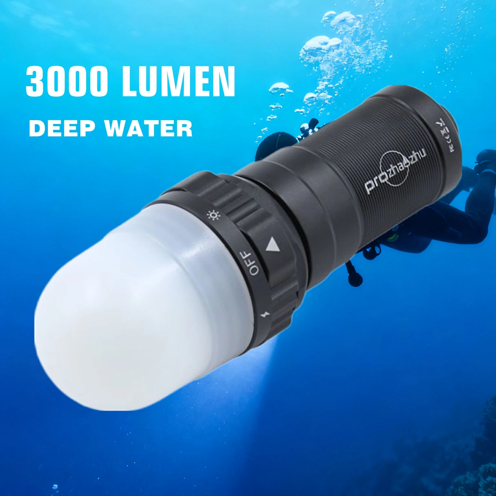 

Стробоскоп для дайвинга, 3000 люмен, IP68, 200 м, перезаряжаемый подводный маяк, сигнальные огни