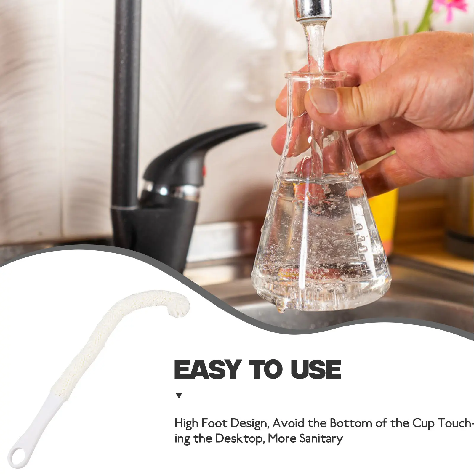 Wine Bottle Brush Flexible Sponge Decanter Cleaning Brush Glassware Bottle Cleaner Reusable Comfortable Grip Design