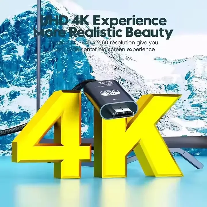 Picture 3: USB-C to HDTV Adapter Cable, 4K High‑Definition, for Screen Mirroring and Projection from Laptops, Phones, and Tablets