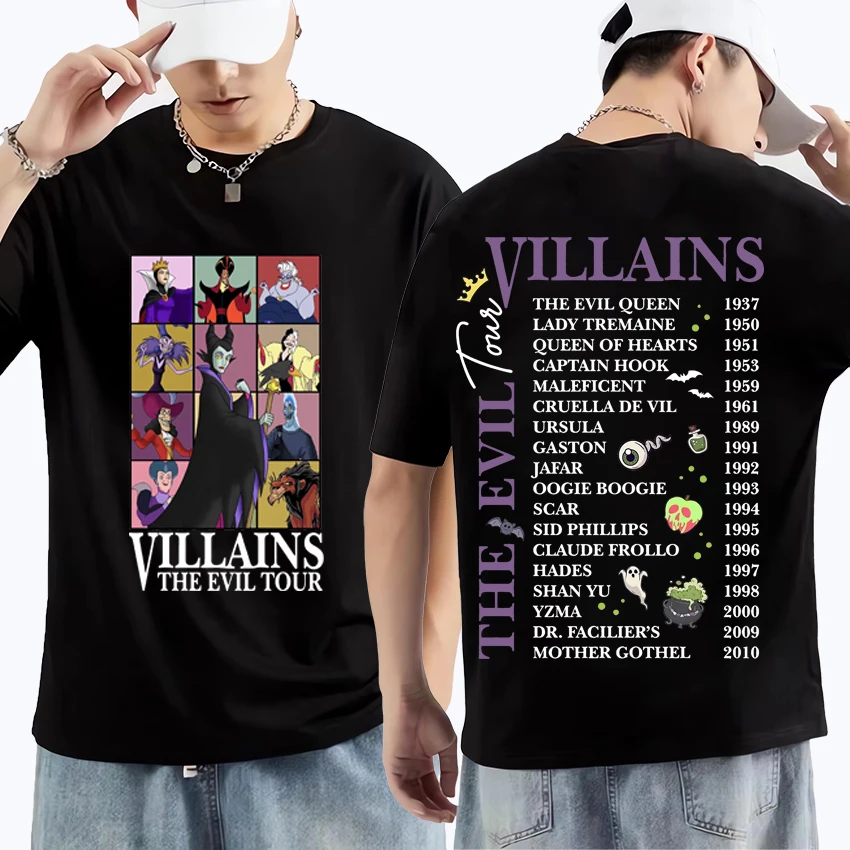 Villains Evil Tour Graphic T Shirts Hot sale Casual Loose Cotton short sleeve t-shirt High Quality funny Oversized Tee shirt