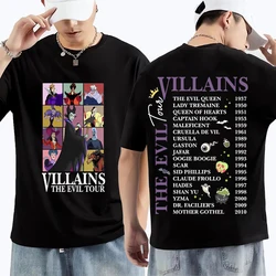 T-shirt de manga curta extragrande com vilões Evil Tour, Camisetas Gráficas Casuais, T Solto, Alta Qualidade, Engraçado, Venda Quente