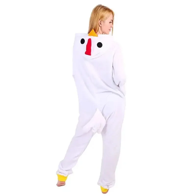 A Loving HKSNG Animal Adult Kigurumi White Chicken Onesies Cartoon Family Party Rooster Cock Pajamas Cosplay Co 2025 New